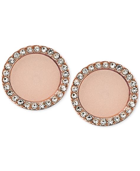 michael kors rose gold tone blush stud earrings|rose gold mk earrings.